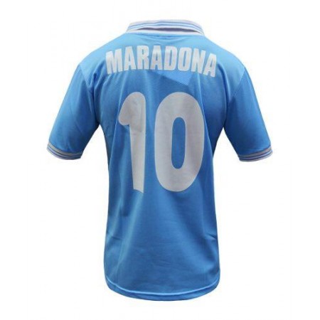 Fotballdrakt SSC Napoli Diego Maradona 10 Hjemmetrøye Retro Hjemmetrøye 1986 Kortermet